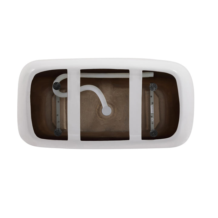 59 Inch Soaking Bathtub In Glossy White - View 6 - Joshua Marshal