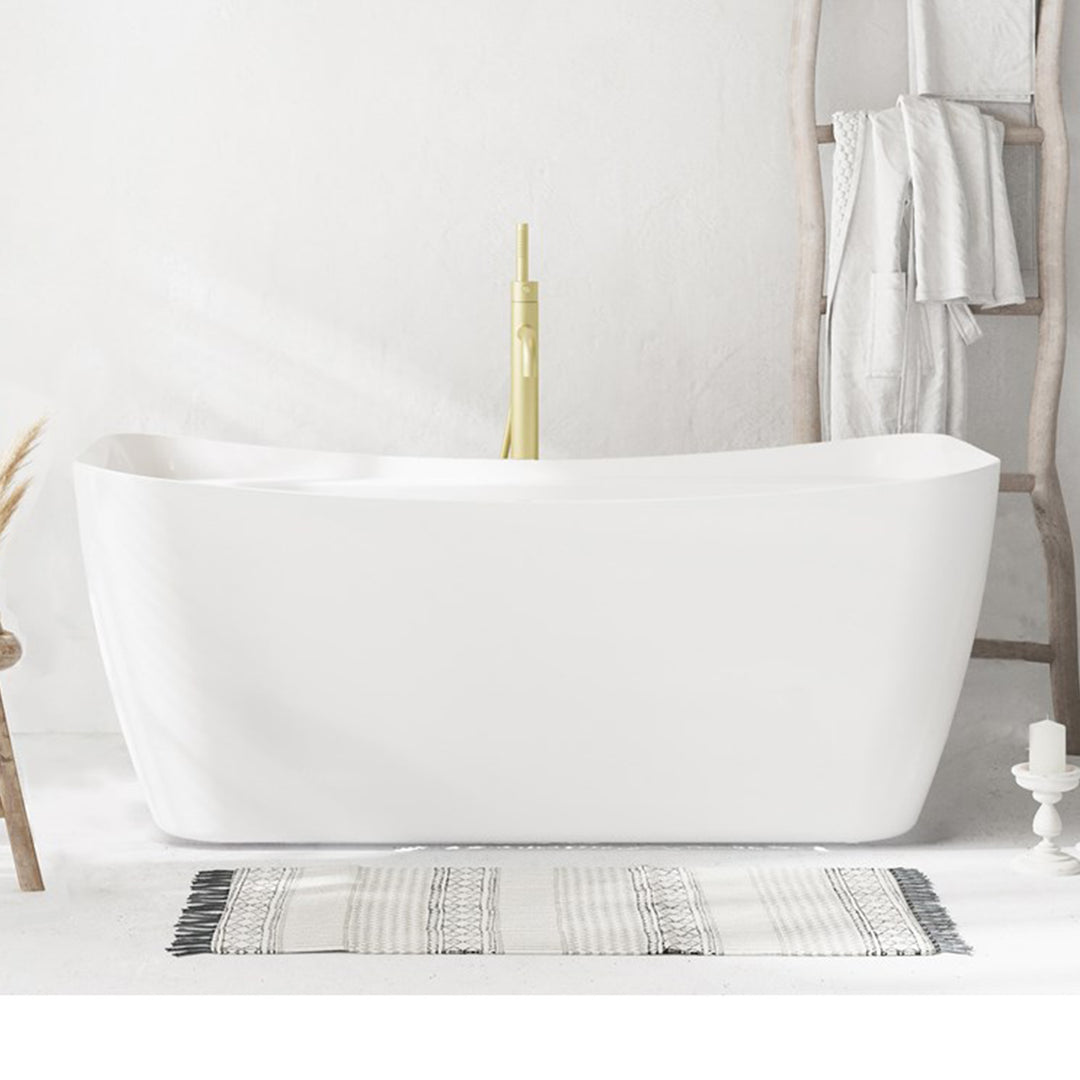 59 Inch Soaking Bathtub In Glossy White Glossy White Finish - KITCHEN & BATH by Joshua Marshal