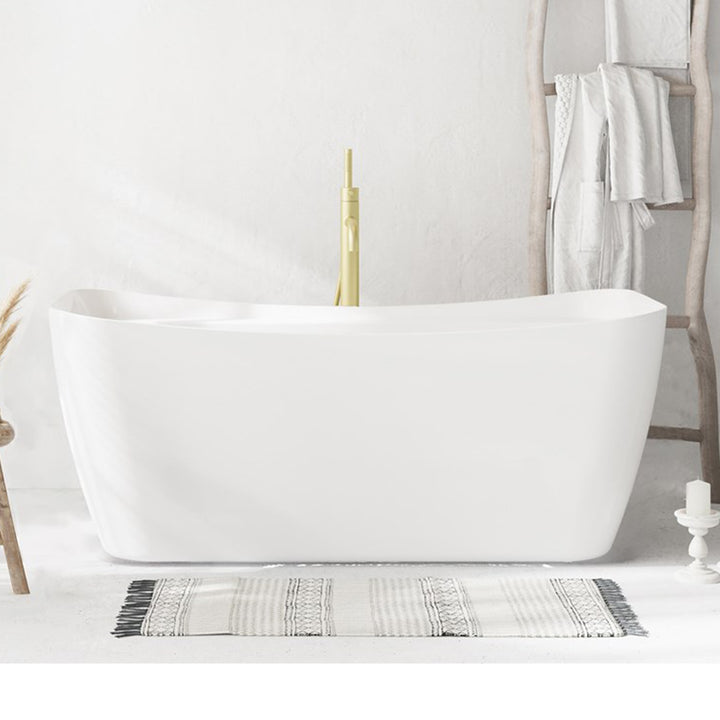 59 Inch Soaking Bathtub In Glossy White Glossy White Finish - KITCHEN & BATH by Joshua Marshal