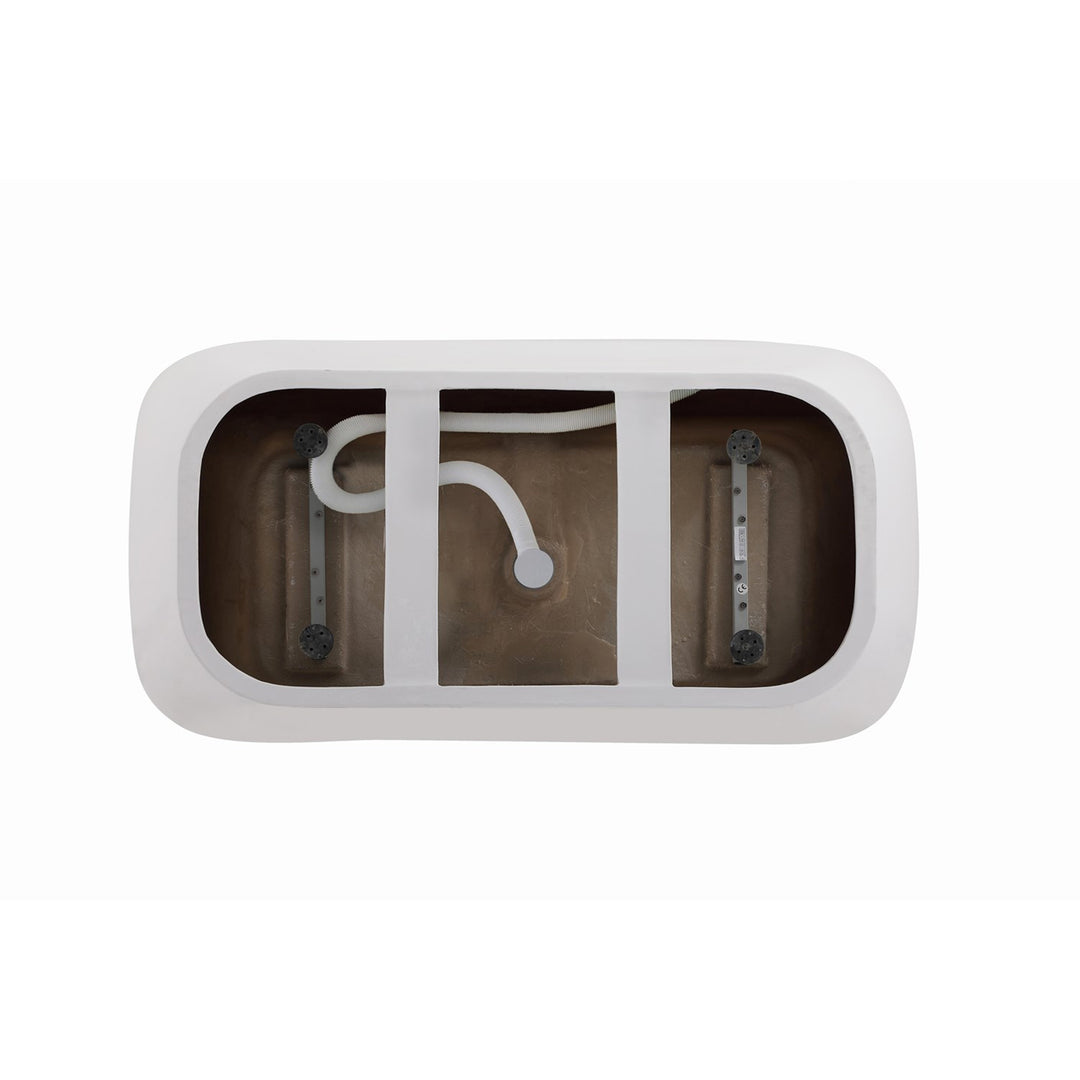 59 Inch Soaking Bathtub In Glossy White - View 6 - Joshua Marshal