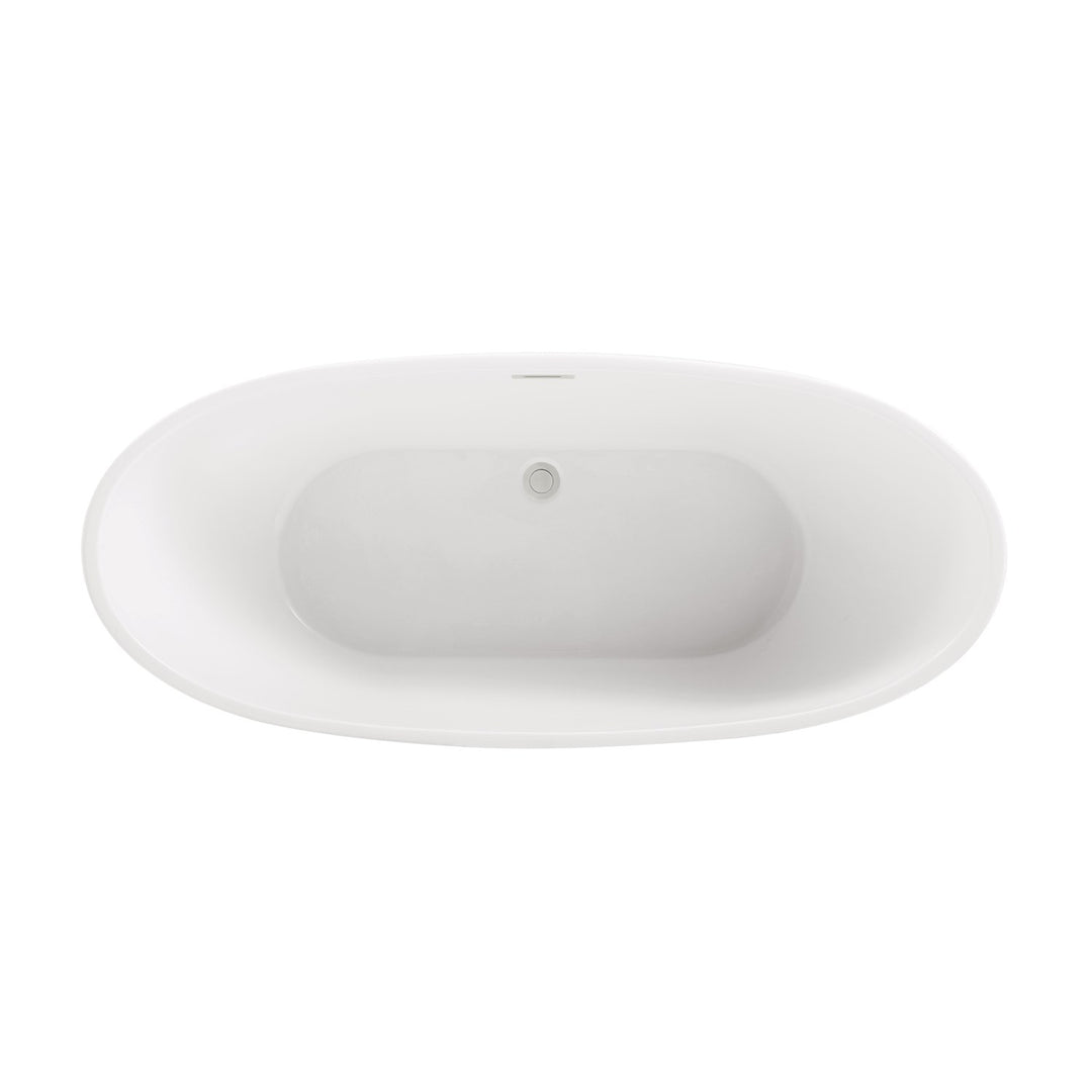 62 Inch Soaking Bathtub In Glossy White - View 4 - Joshua Marshal