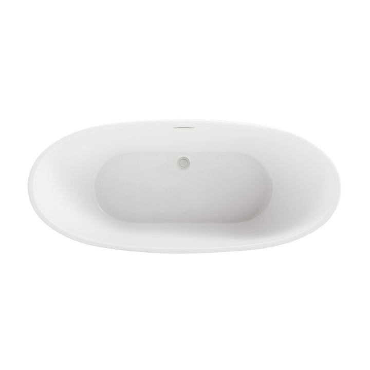62 Inch Soaking Bathtub In Glossy White - View 4 - Joshua Marshal
