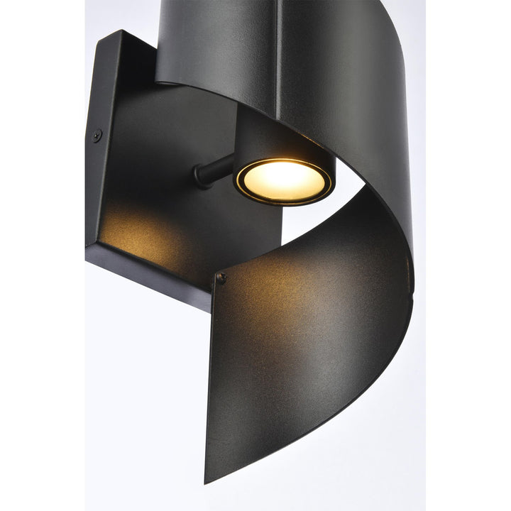 Integrated LED wall sconce in black - View 6 - Joshua Marshal