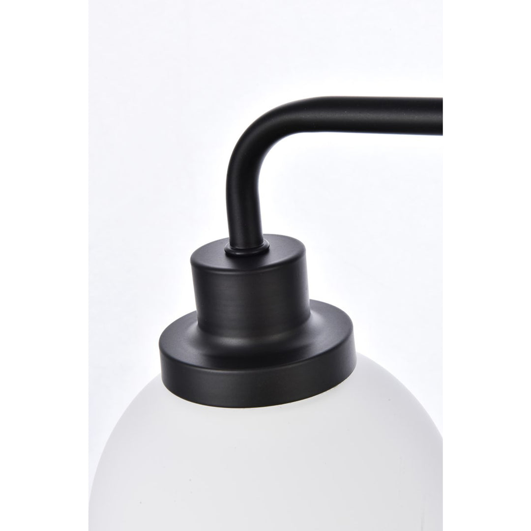 4 Lights Bath Sconce In Black With Frosted Shade - View 6 - Joshua Marshal
