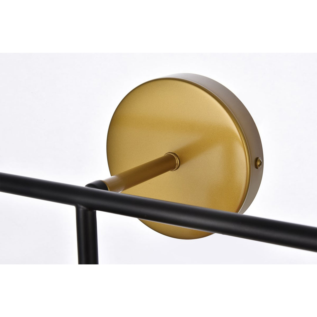 3 Lights Bath Sconce In Black With Brass With Clear Shade - View 6 - Joshua Marshal