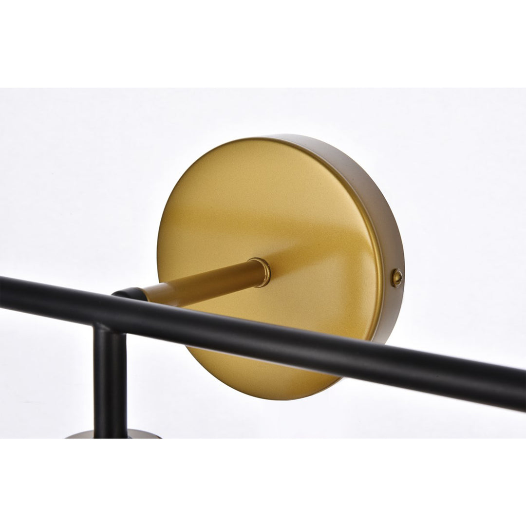 3 Lights Bath Sconce In Black With Brass With Frosted Shade - View 6 - Joshua Marshal