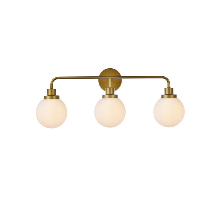 3 Lights Bath Sconce In Brass With Frosted Shade - View 3 - Joshua Marshal