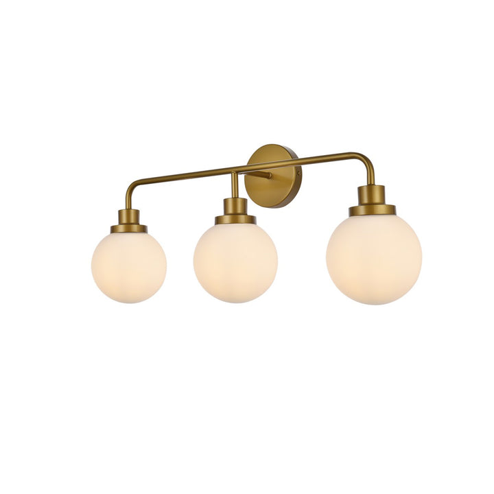 3 Lights Bath Sconce In Brass With Frosted Shade - View 4 - Joshua Marshal