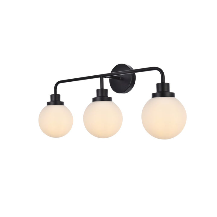 3 Lights Bath Sconce In Black With Frosted Shade - View 4 - Joshua Marshal
