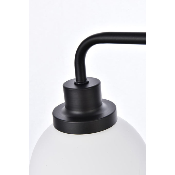 3 Lights Bath Sconce In Black With Frosted Shade - View 6 - Joshua Marshal