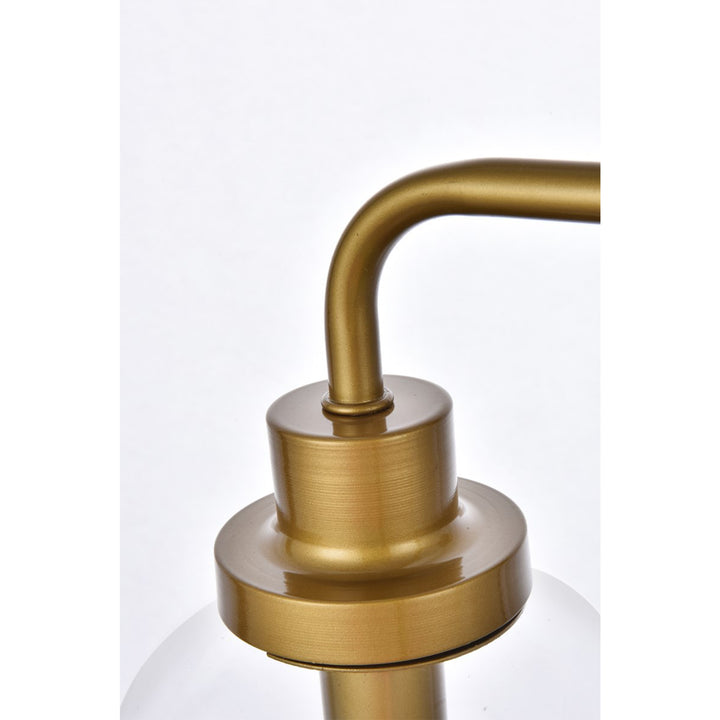 2 Lights Bath Sconce In Brass With Clear Shade - View 6 - Joshua Marshal