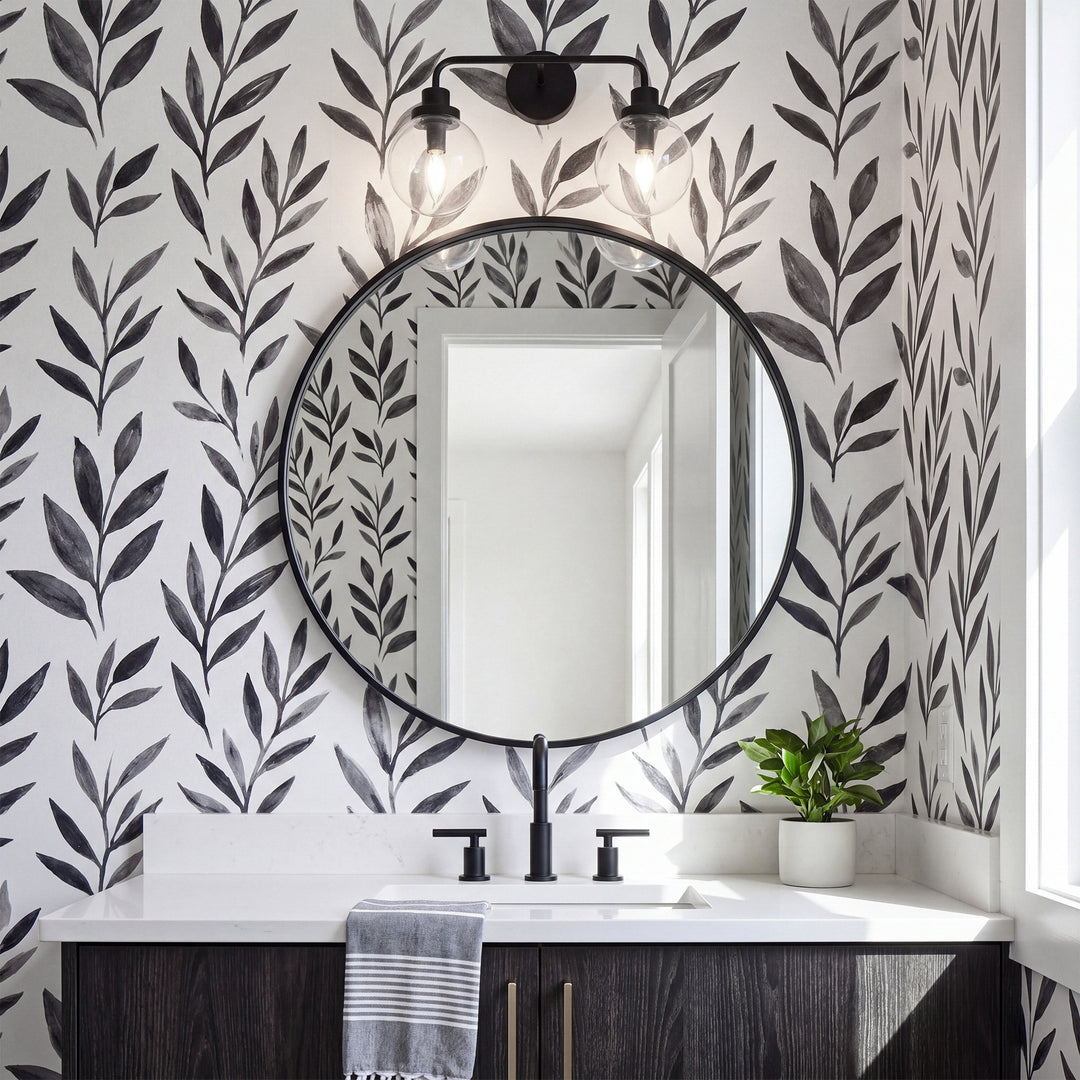 2 Lights Bath Sconce In Black With Clear Shade - View 2 - Joshua Marshal