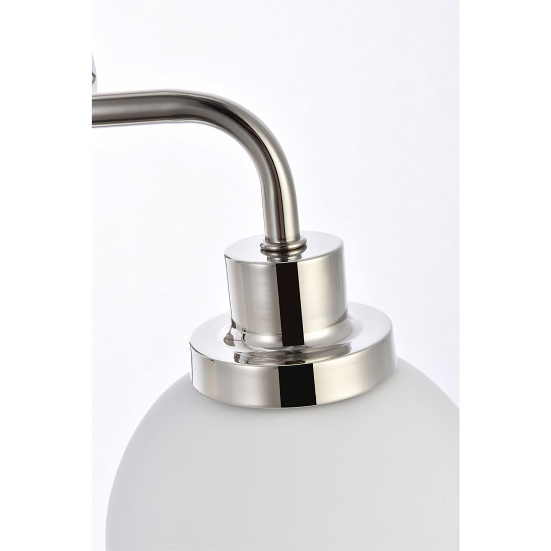 2 lights bath sconce in polished nickel with frosted shade - View 6 - Joshua Marshal
