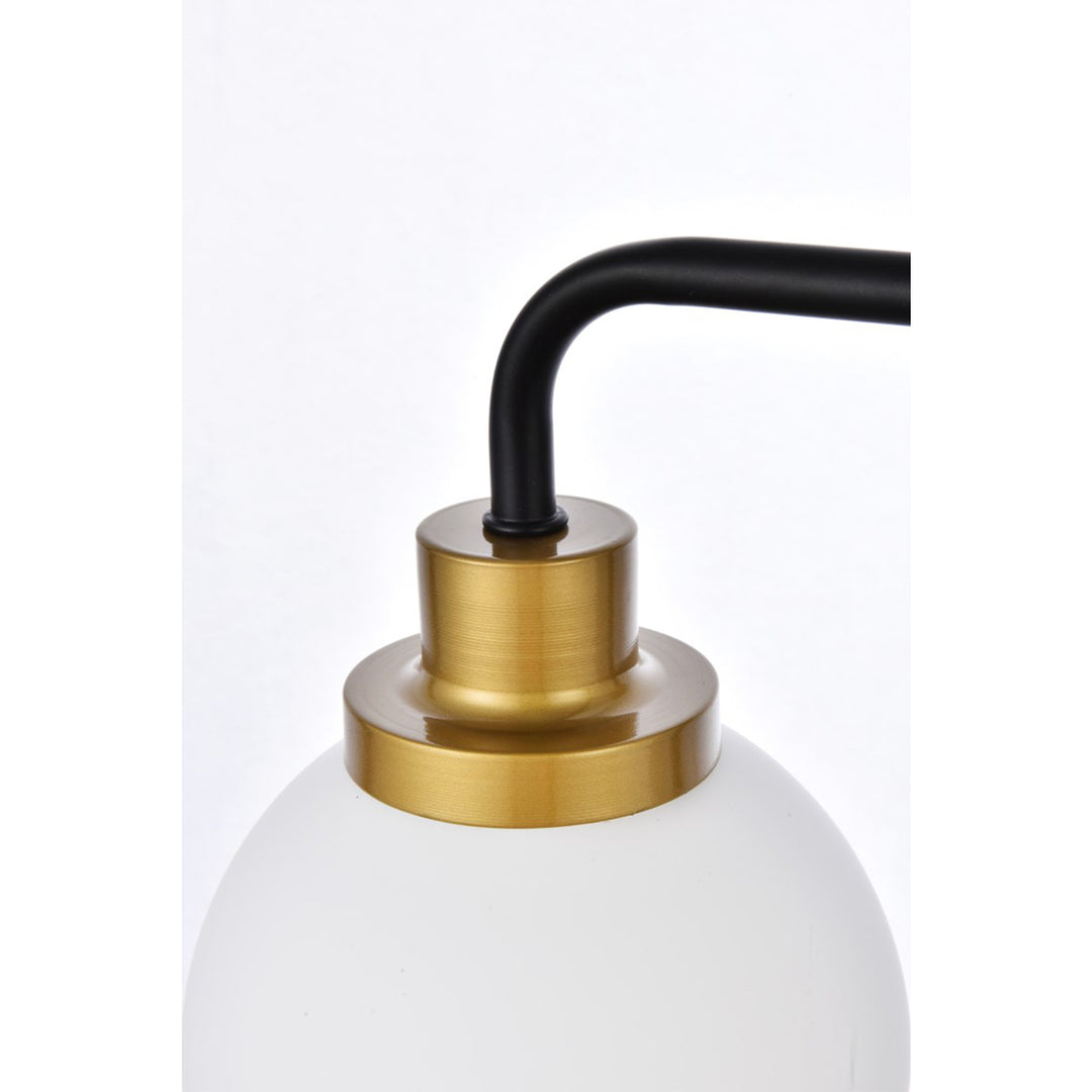 2 Lights Bath Sconce In Black With Brass With Frosted Shade - View 5 - Joshua Marshal