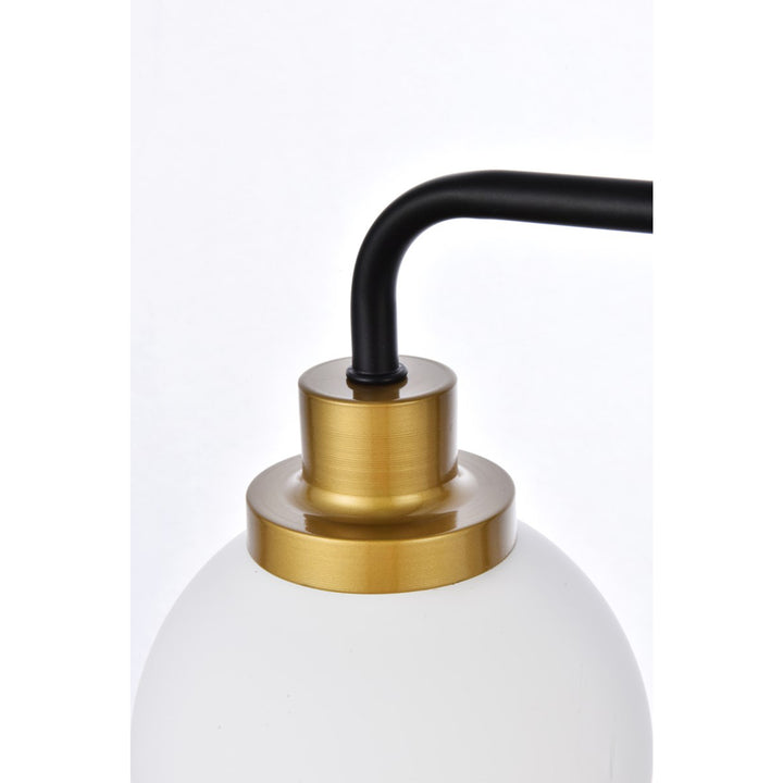 2 Lights Bath Sconce In Black With Brass With Frosted Shade - View 5 - Joshua Marshal