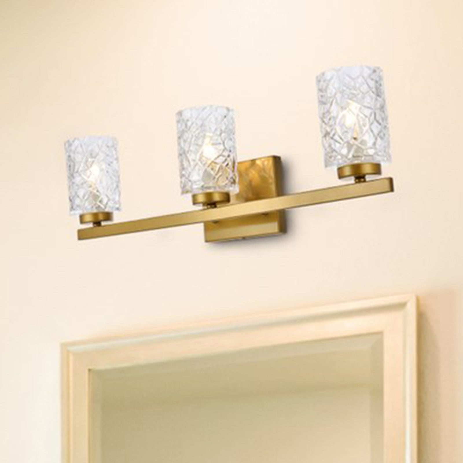 3 Lights Bath Sconce In Brass With Clear Shade Brass And Clear Shade Finish - LIGHTING by Joshua Marshal
