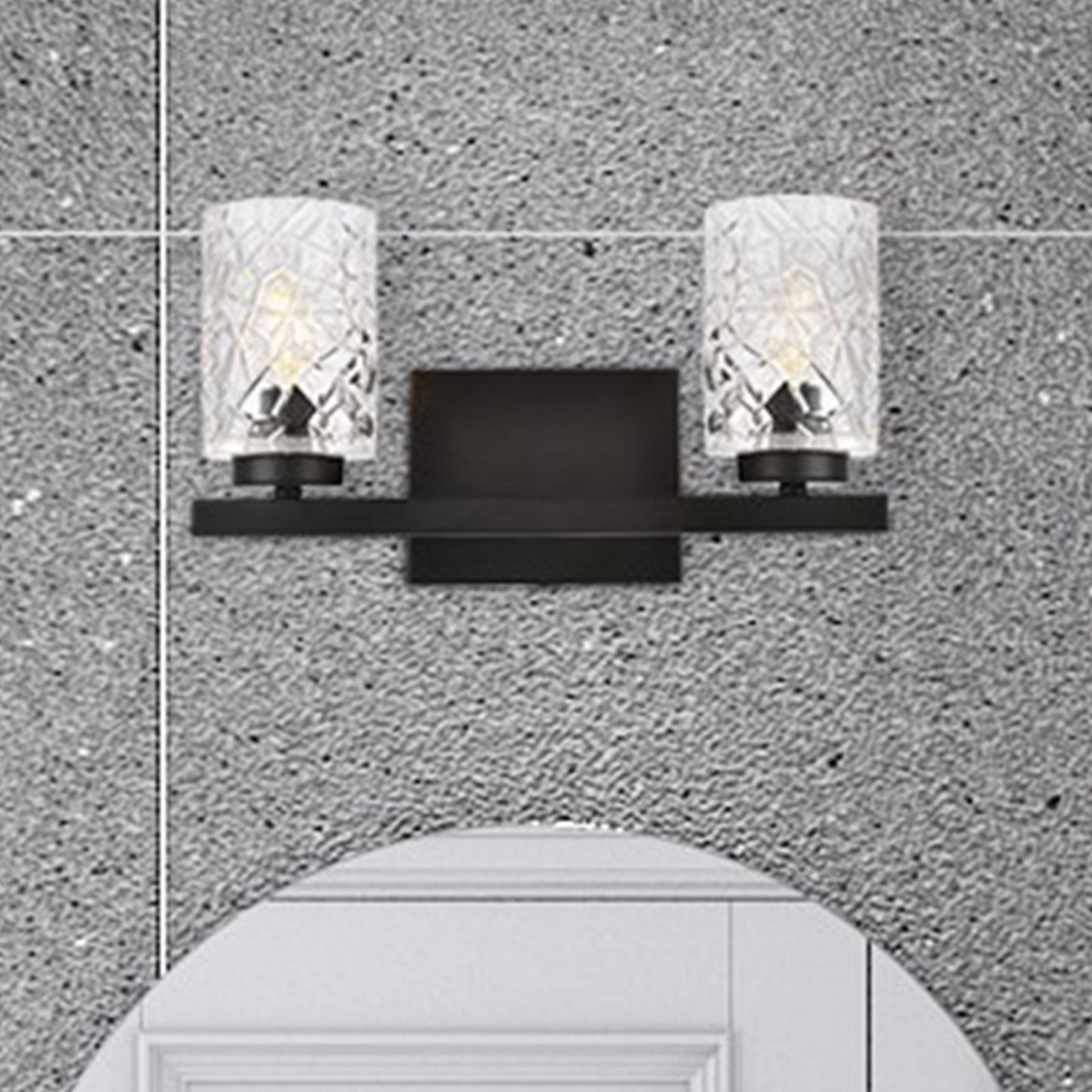 2 Lights Bath Sconce In Black With Clear Shade Black And Clear Shade Finish - LIGHTING by Joshua Marshal
