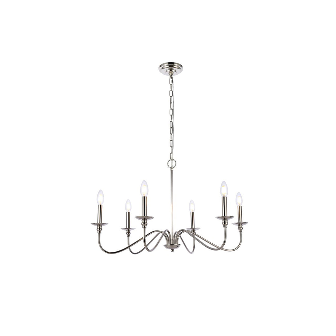 30 Inch Chandelier In Polished Nickel - View 4 - Joshua Marshal
