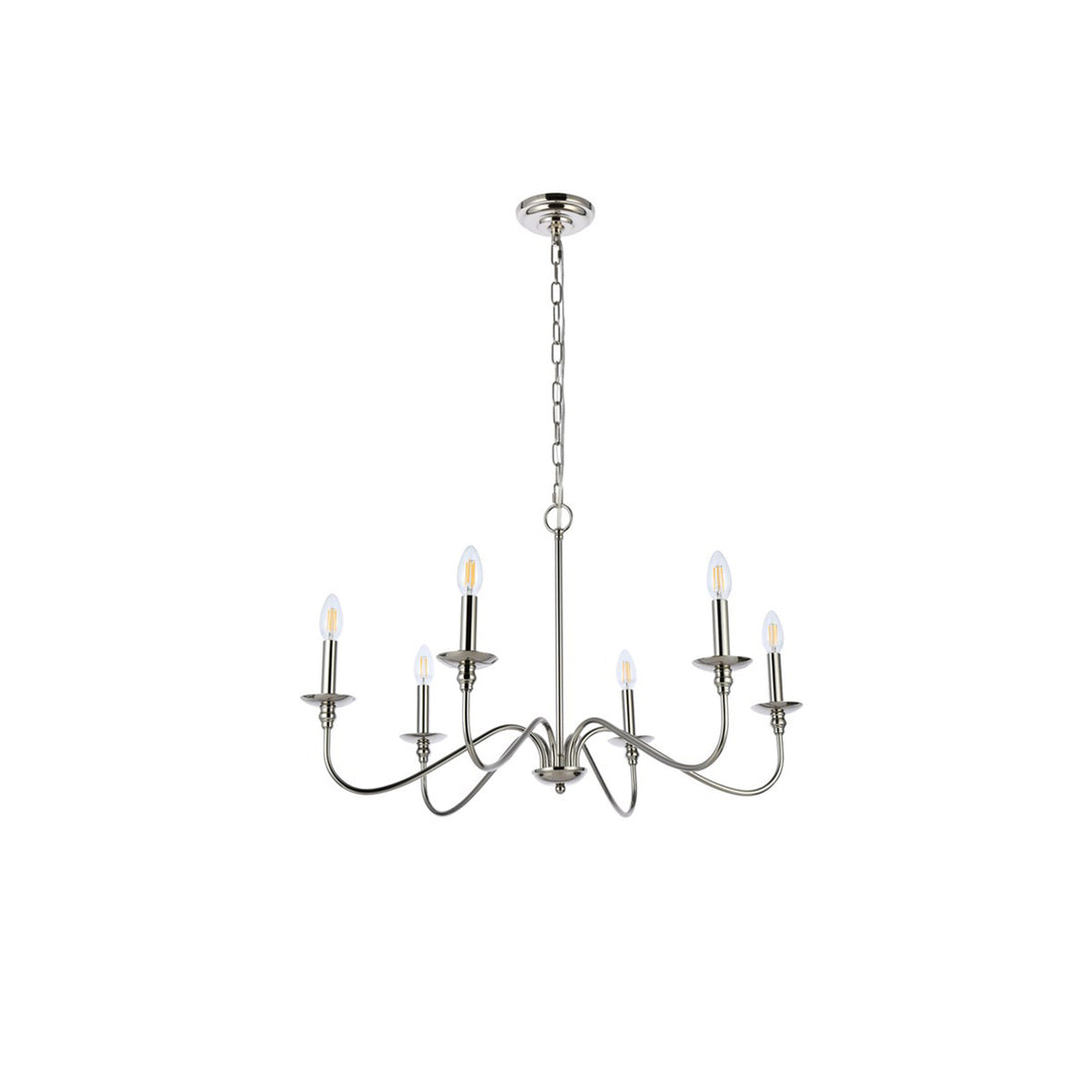30 Inch Chandelier In Polished Nickel - View 5 - Joshua Marshal
