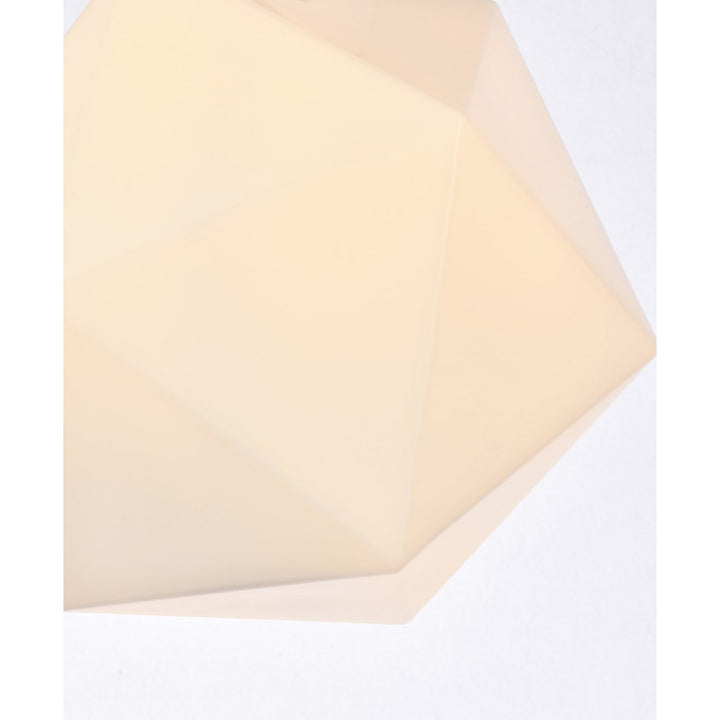1 Light Chrome And White Glass Flush Mount - View 6 - Joshua Marshal