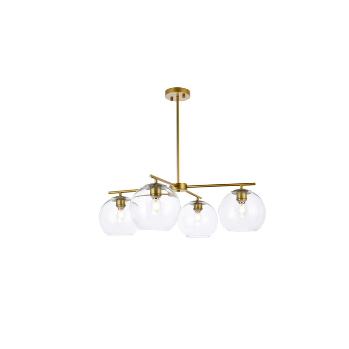 4 Lights Brass Pendant - View 3 - Joshua Marshal