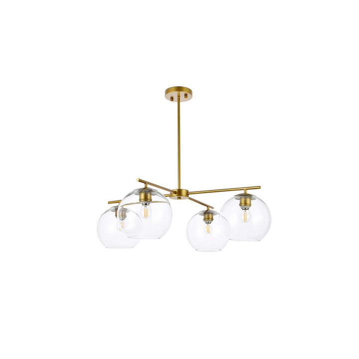 4 Lights Brass Pendant - View 4 - Joshua Marshal