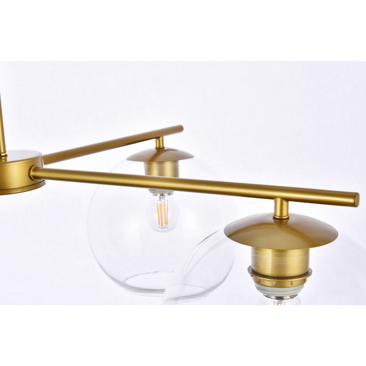 4 Lights Brass Pendant - View 5 - Joshua Marshal