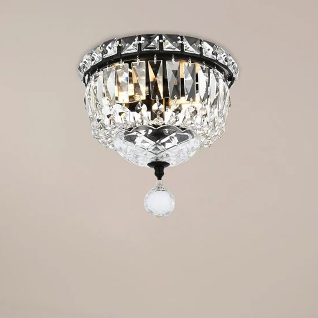 8 Inch Black Flush Mount Black And Clear Finish - LIGHTING by Joshua Marshal
