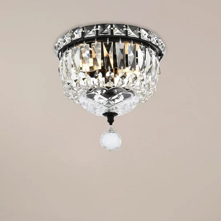 8 Inch Black Flush Mount Black And Clear Finish - LIGHTING by Joshua Marshal