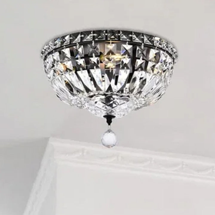 12 Inch Black Flush Mount Black And Clear Finish - LIGHTING by Joshua Marshal