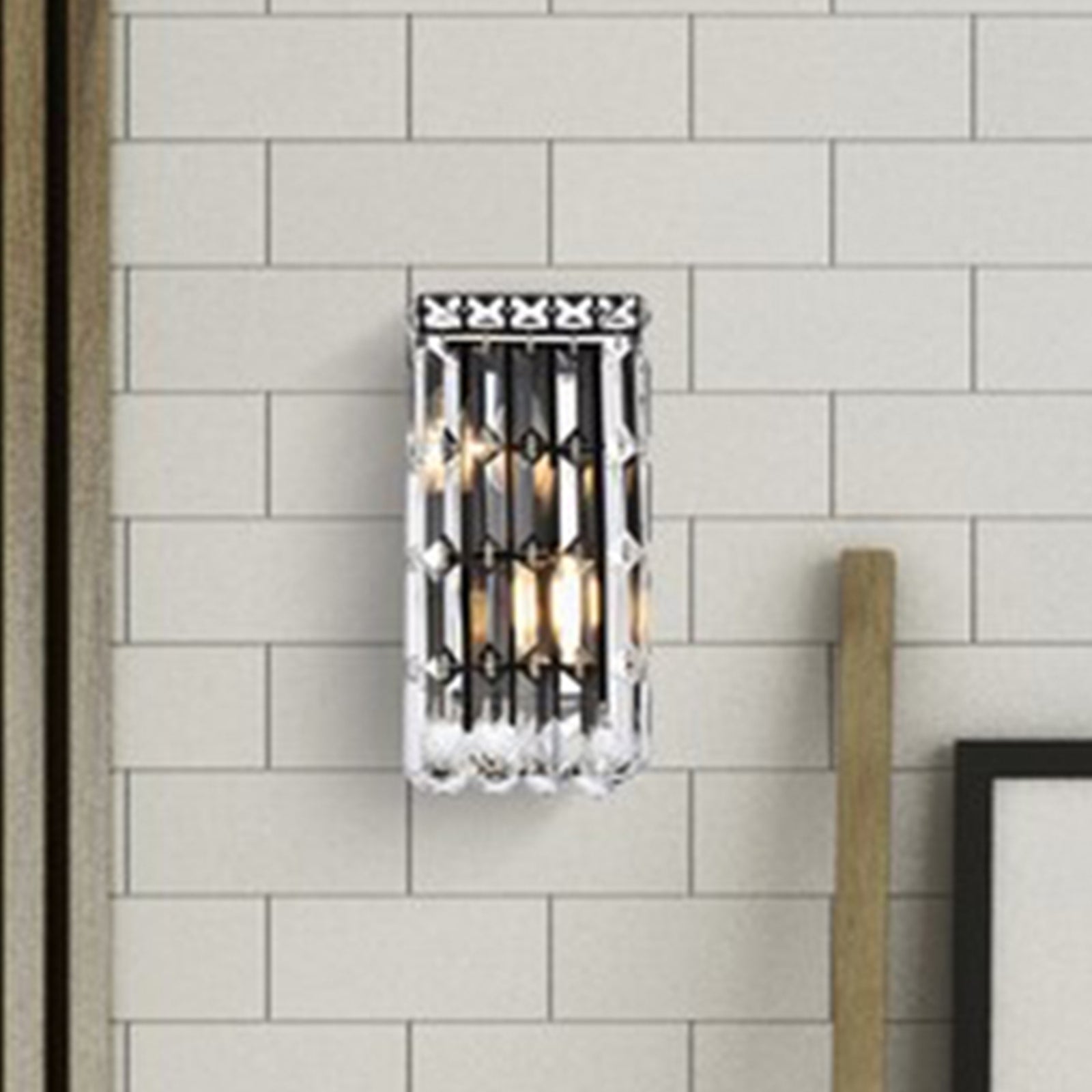6 Inch Black Wall Sconce Black And Clear Finish - LIGHTING by Joshua Marshal
