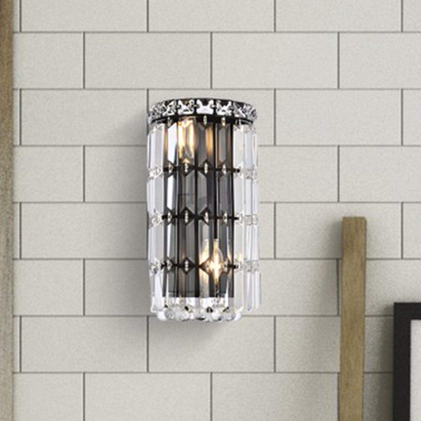 6 Inch Black Wall Sconce Black And Clear Finish - LIGHTING by Joshua Marshal