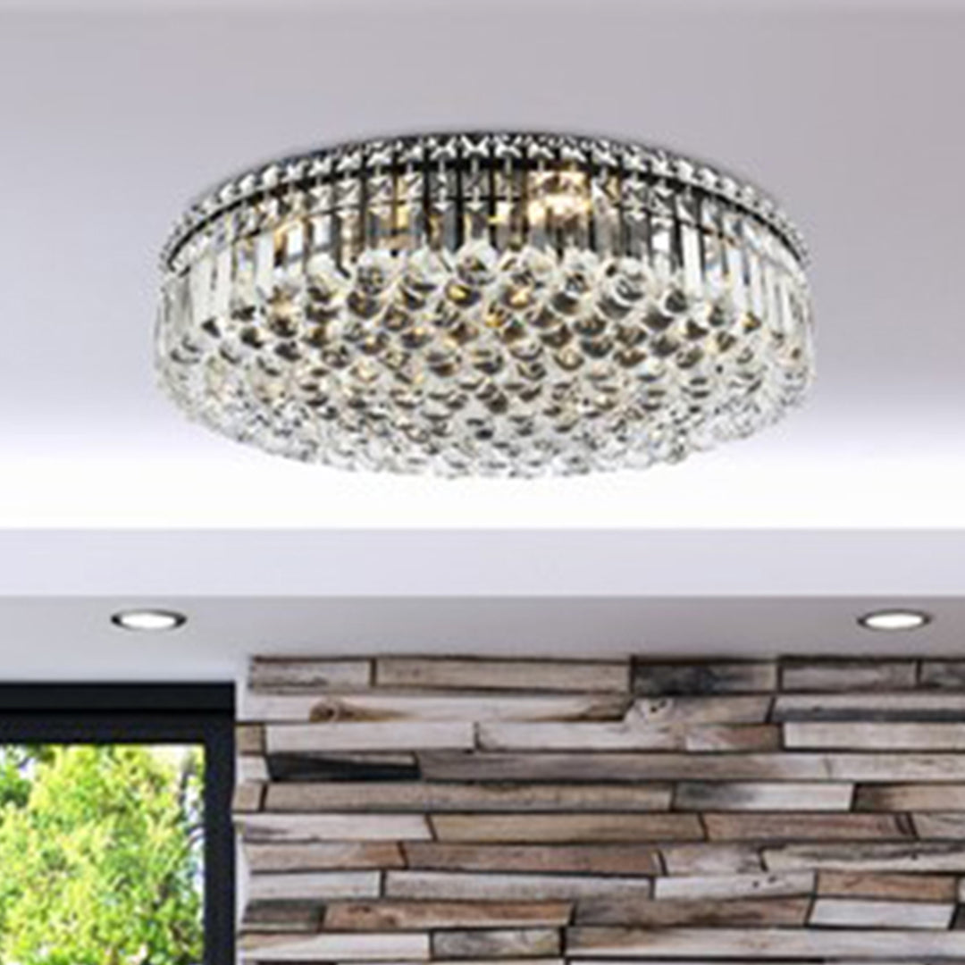 24 Inch Black Flush Mount Black And Clear Finish - LIGHTING by Joshua Marshal