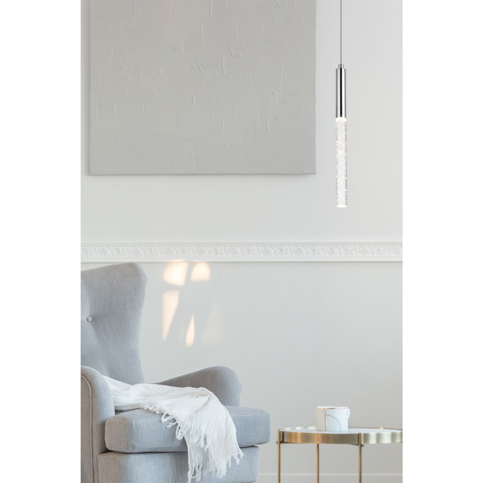 1 Light Chrome Pendant - View 2 - Joshua Marshal