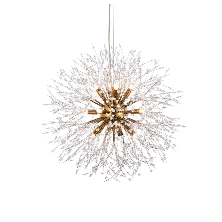 12 Lights Gold Pendant - View 4 - Joshua Marshal
