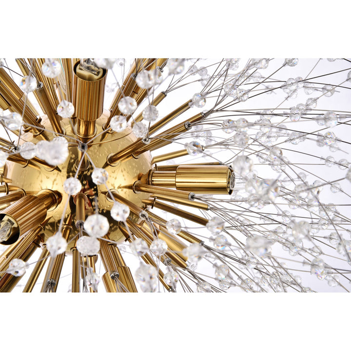 12 Lights Gold Pendant - View 6 - Joshua Marshal