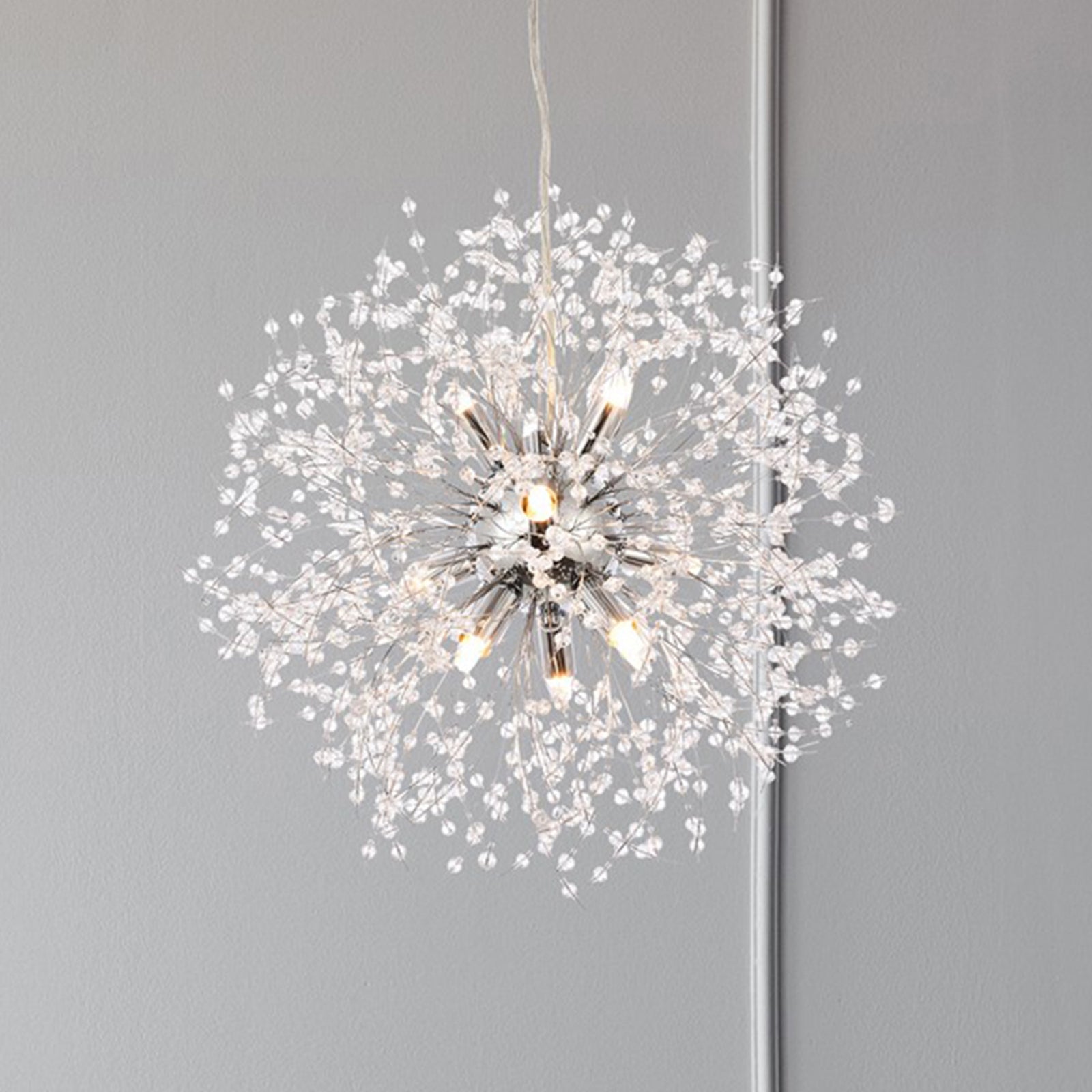 9 Lights Chrome Pendant Chrome Finish - LIGHTING by Joshua Marshal