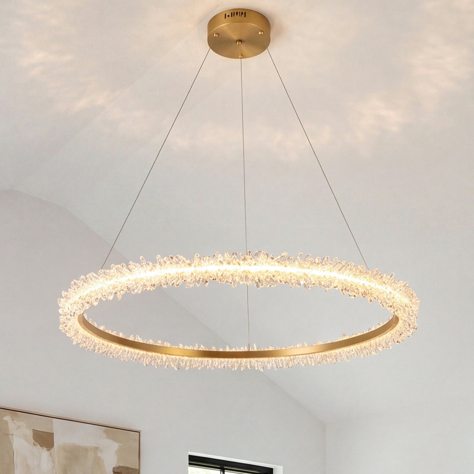 Led 34 Inch Gold Pendant Gold Finish - LIGHTING by Joshua Marshal