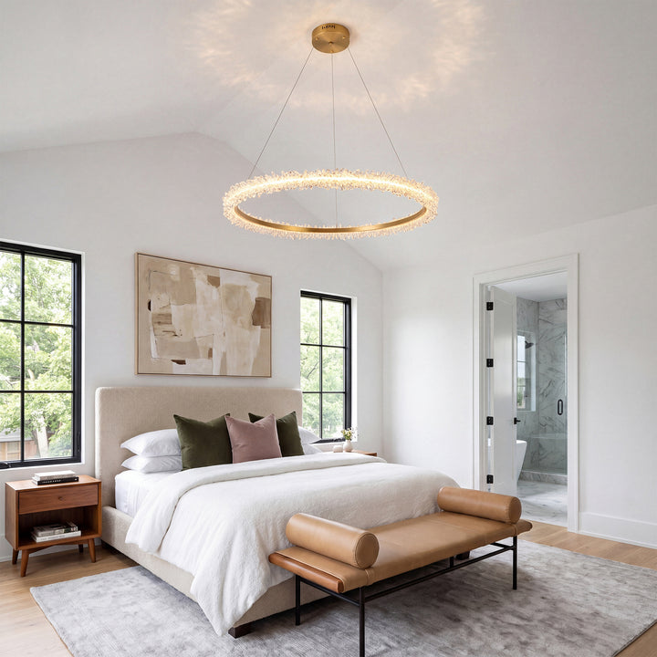 Led 34 Inch Gold Pendant - View 2 - Joshua Marshal