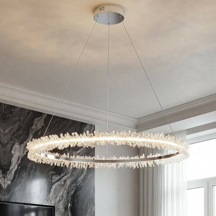 Led 34 Inch Chrome Pendant Chrome Finish - LIGHTING by Joshua Marshal