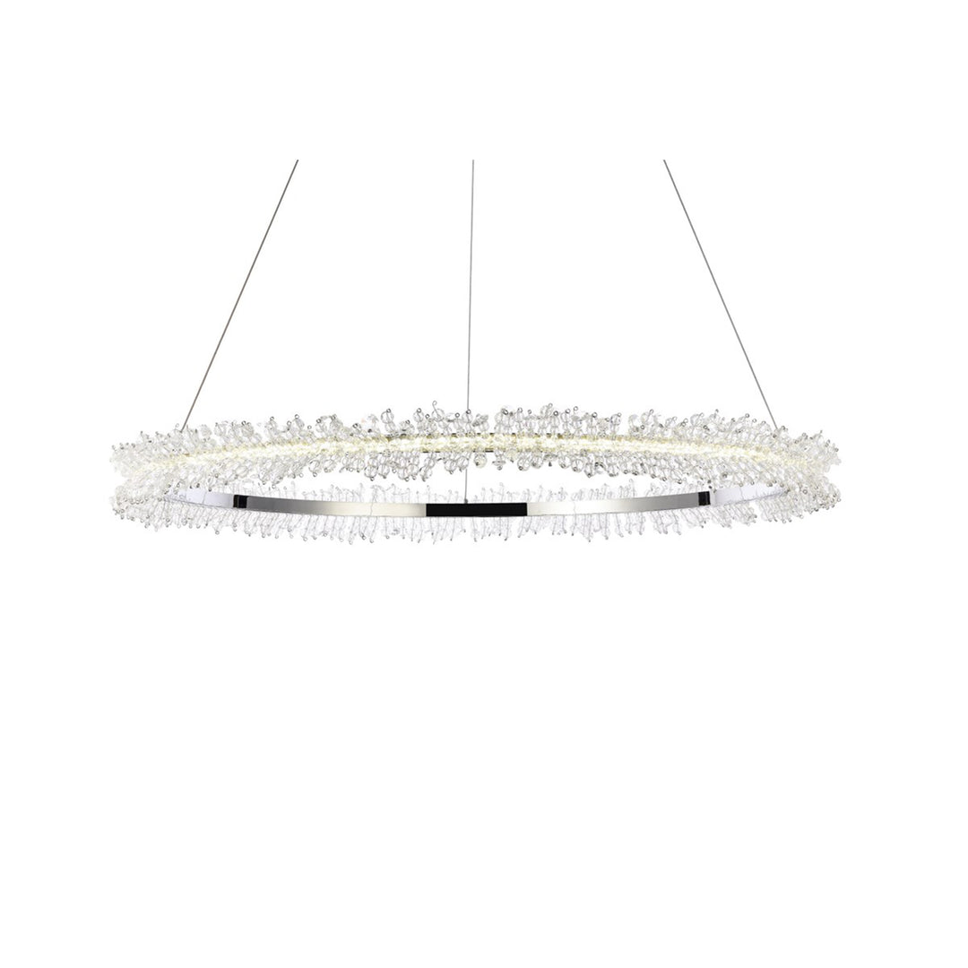 Led 34 Inch Chrome Pendant - View 4 - Joshua Marshal