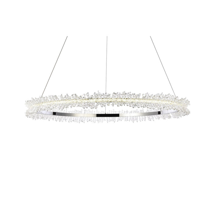 Led 34 Inch Chrome Pendant - View 4 - Joshua Marshal