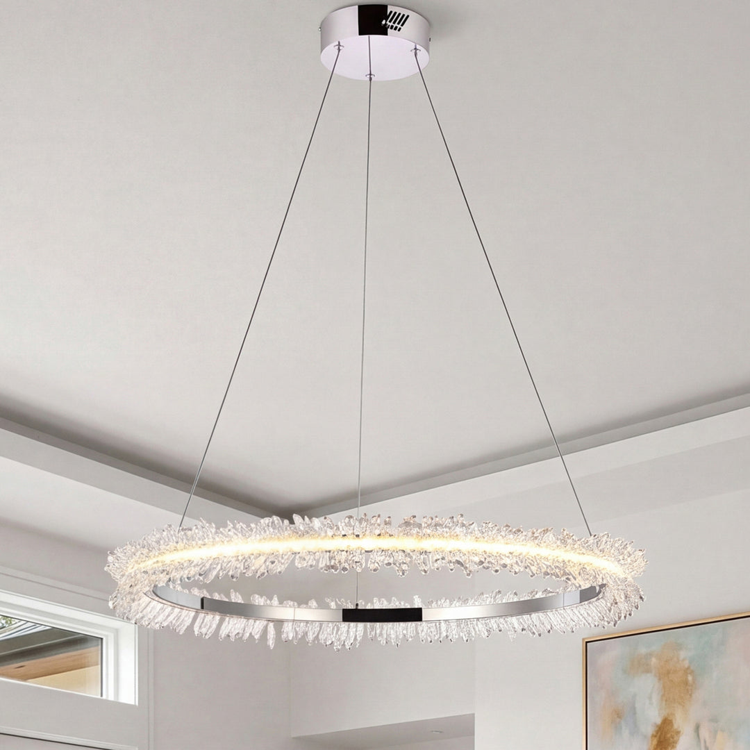 Led 26 Inch Chrome Pendant Chrome Finish - LIGHTING by Joshua Marshal