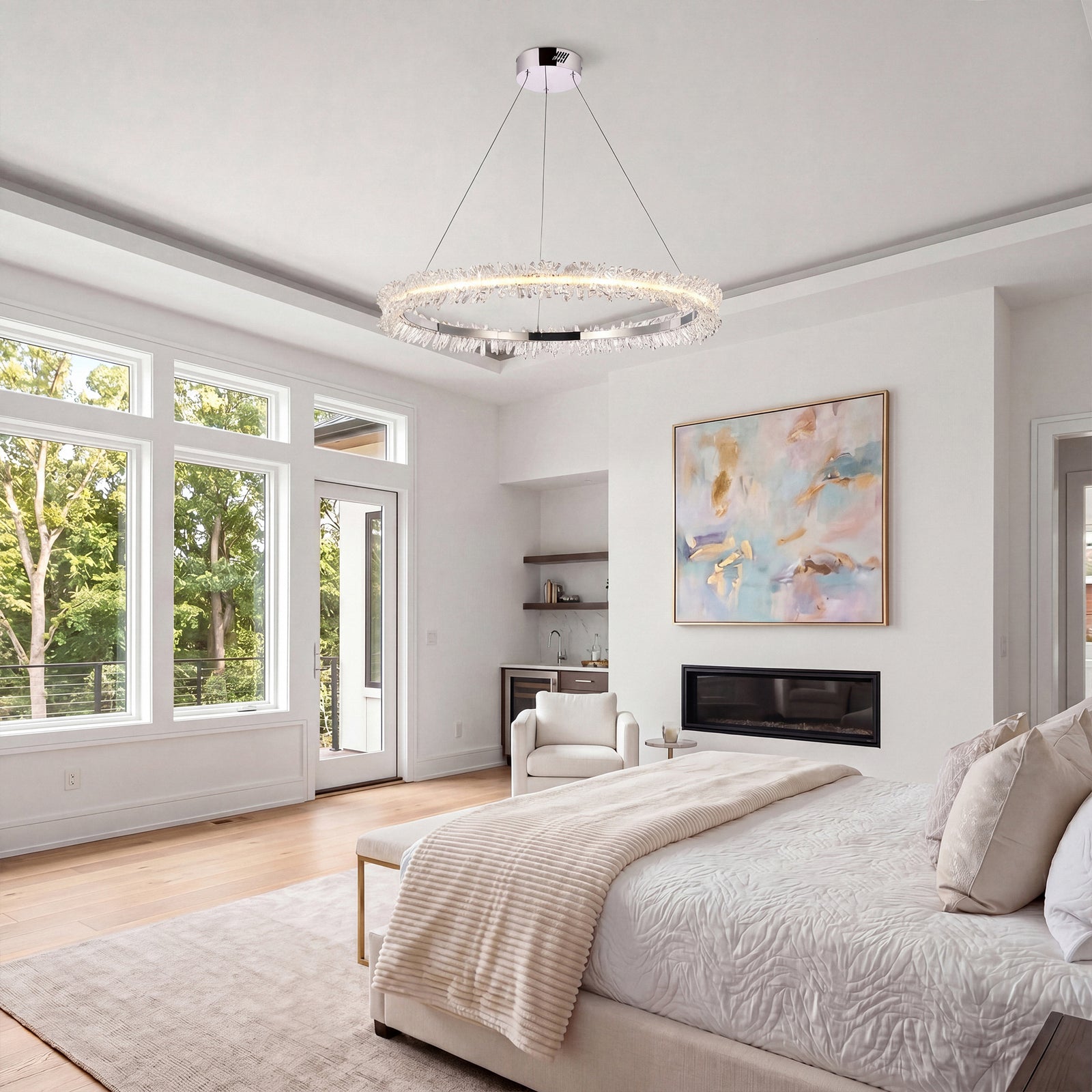 Led 26 Inch Chrome Pendant - View 2 - Joshua Marshal