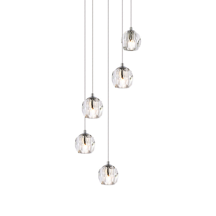 5 Lights Chrome Pendant - View 4 - Joshua Marshal