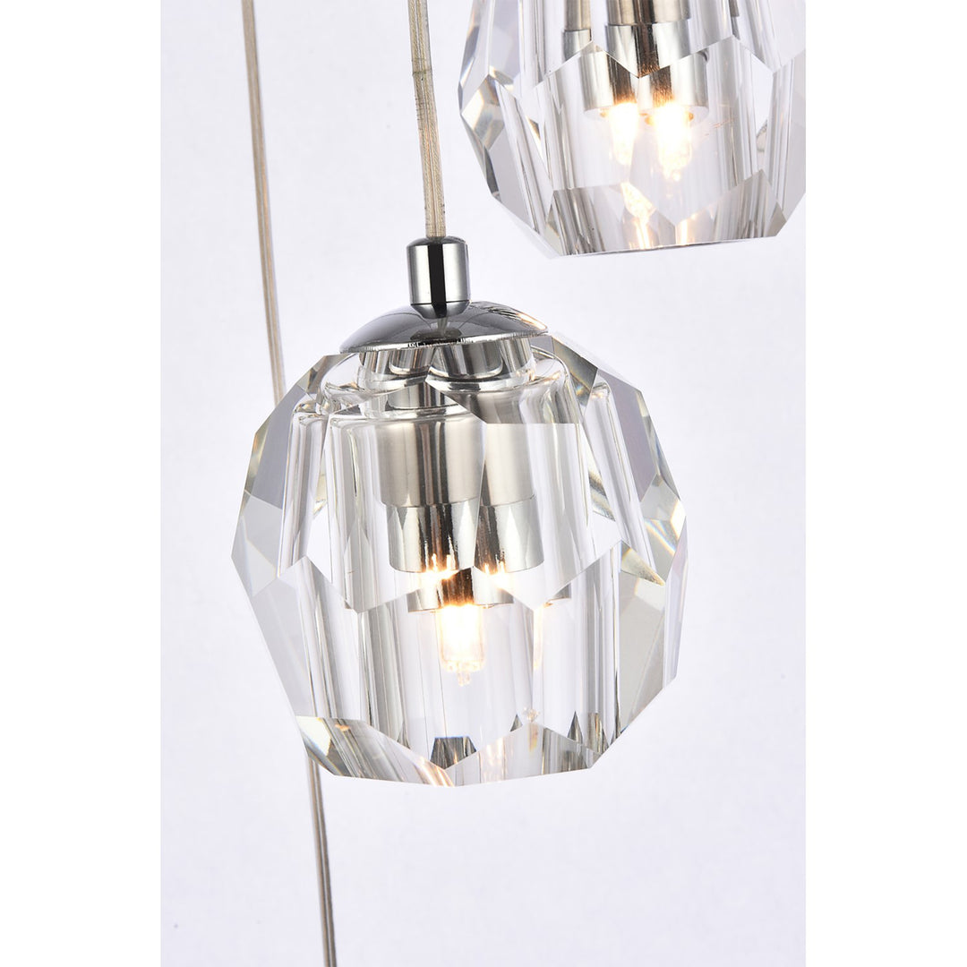 5 Lights Chrome Pendant - View 6 - Joshua Marshal
