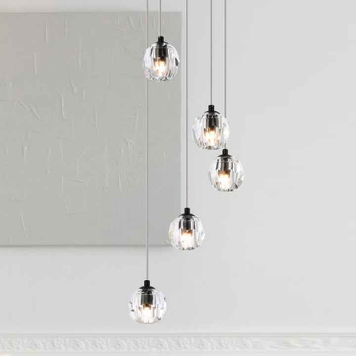 5 Lights Black Pendant Black Finish - LIGHTING by Joshua Marshal