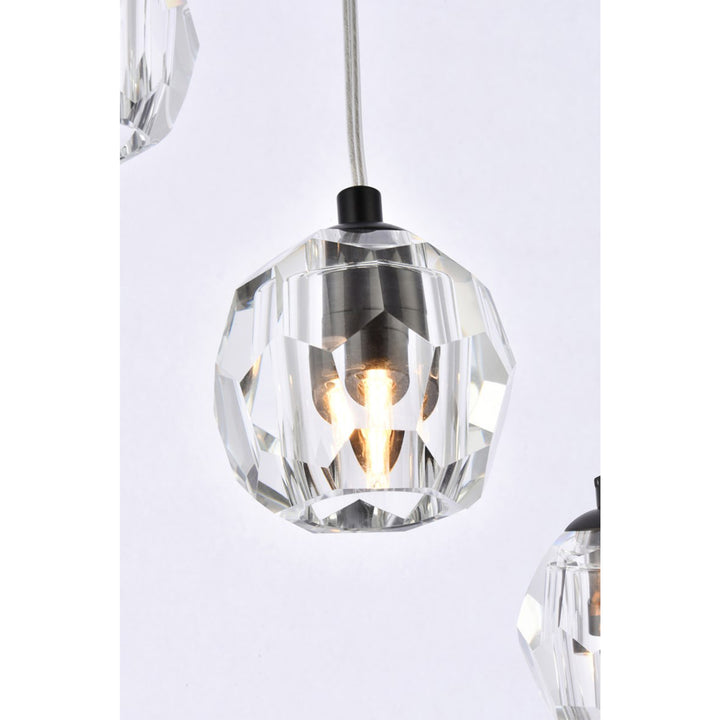 5 Lights Black Pendant - View 5 - Joshua Marshal