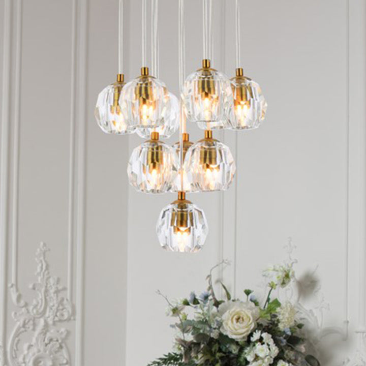10 Lights Gold Pendant Gold Finish - LIGHTING by Joshua Marshal