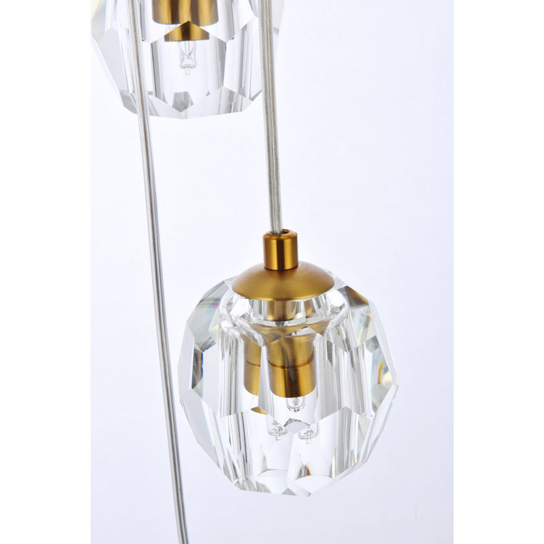 10 Lights Gold Pendant - View 6 - Joshua Marshal